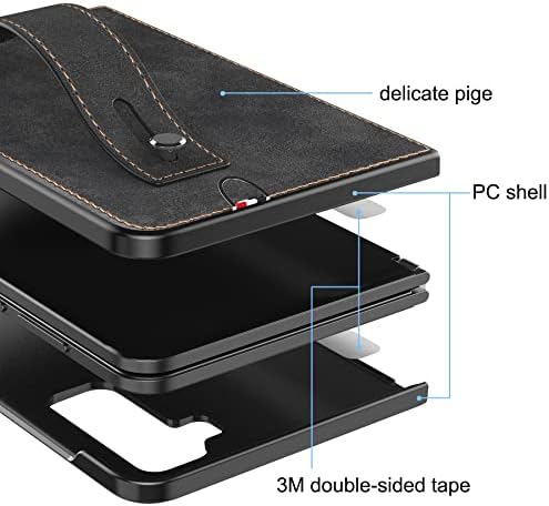 FOLUU עבור Microsoft Surface Duo 2 Case, Surface Duo 2 מארז עור עם רצועת יד, [Slim & Clellweight]